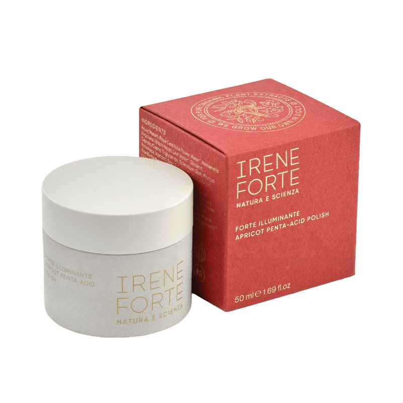 Irene Forte Apricot Penta-Acid Polish with red luxurious packaging