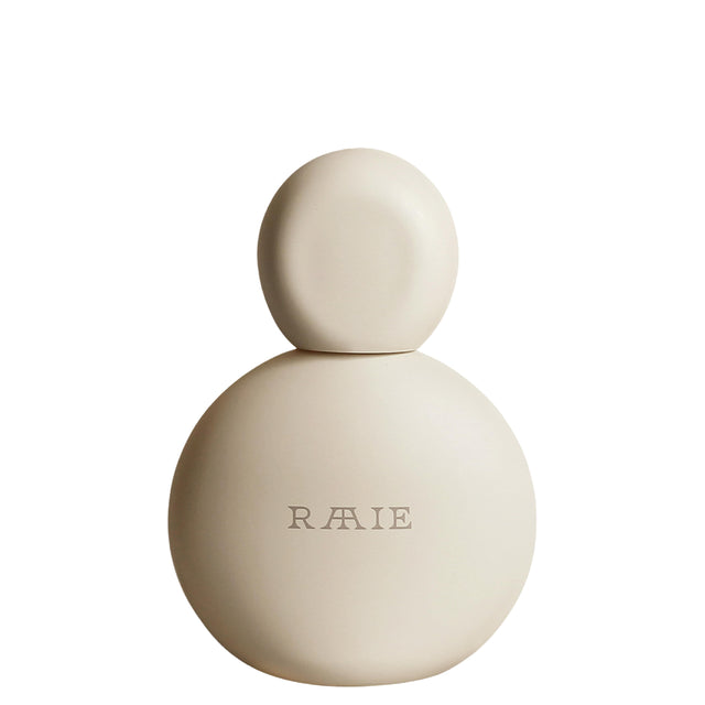 RAAIE Sun Milk Drops SPF50, lightweight mineral sunscreen with broad-spectrum UVA/UVB protection and blue light defense in a modern, minimalist bottle design.