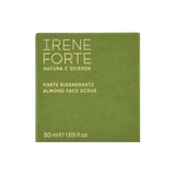 Close-up of Irene Forte's Almond Face Scrub green packaging