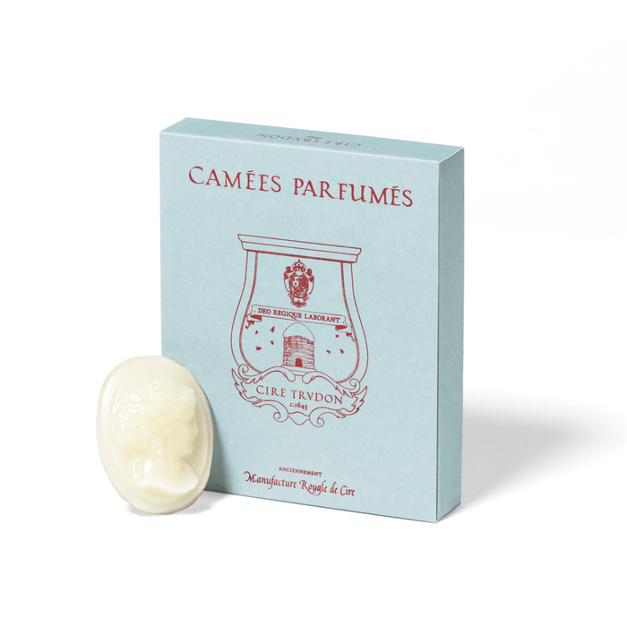 Image of Trudon's sweet rose cameo with blue packaging.