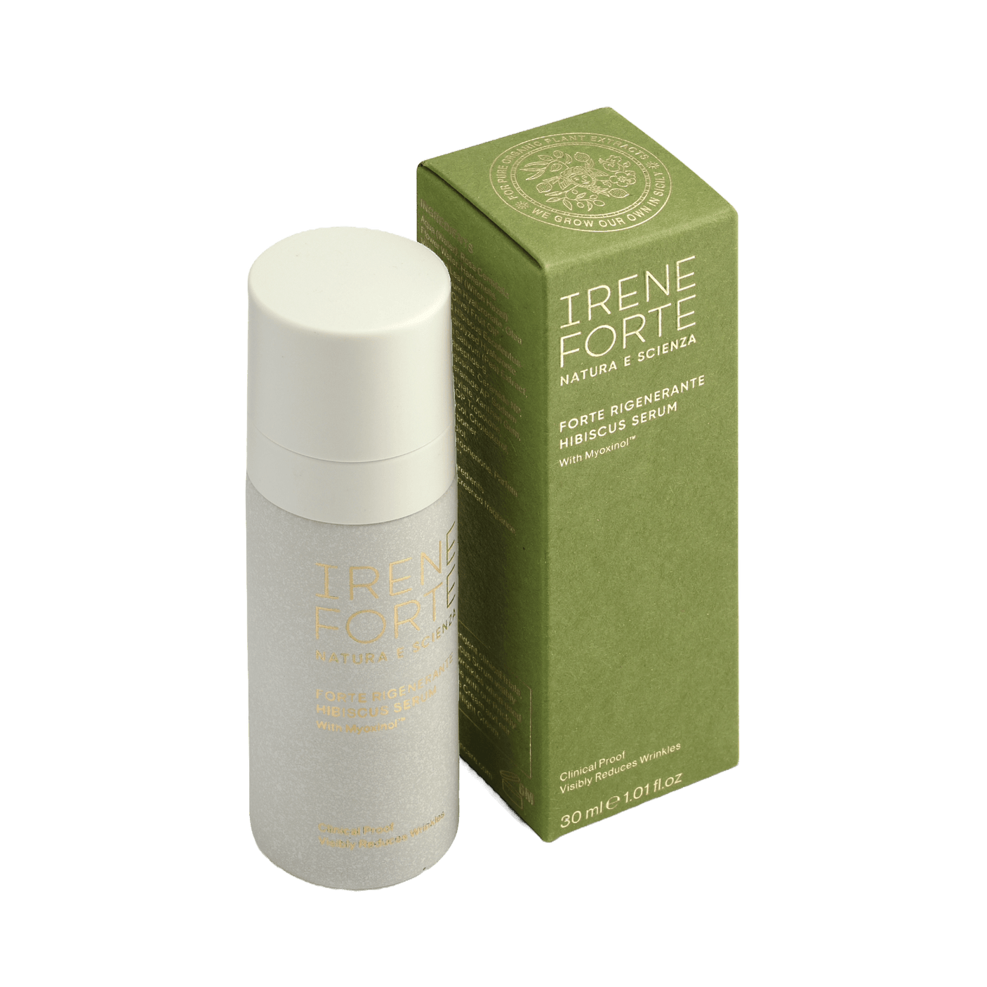 Irene Forte's Hibiscus Serum in Green Packaging