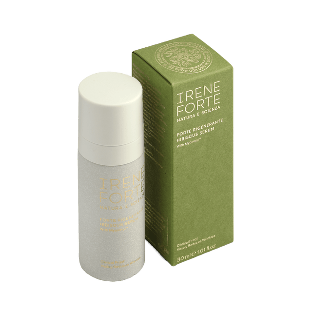 Irene Forte's Hibiscus Serum in Green Packaging