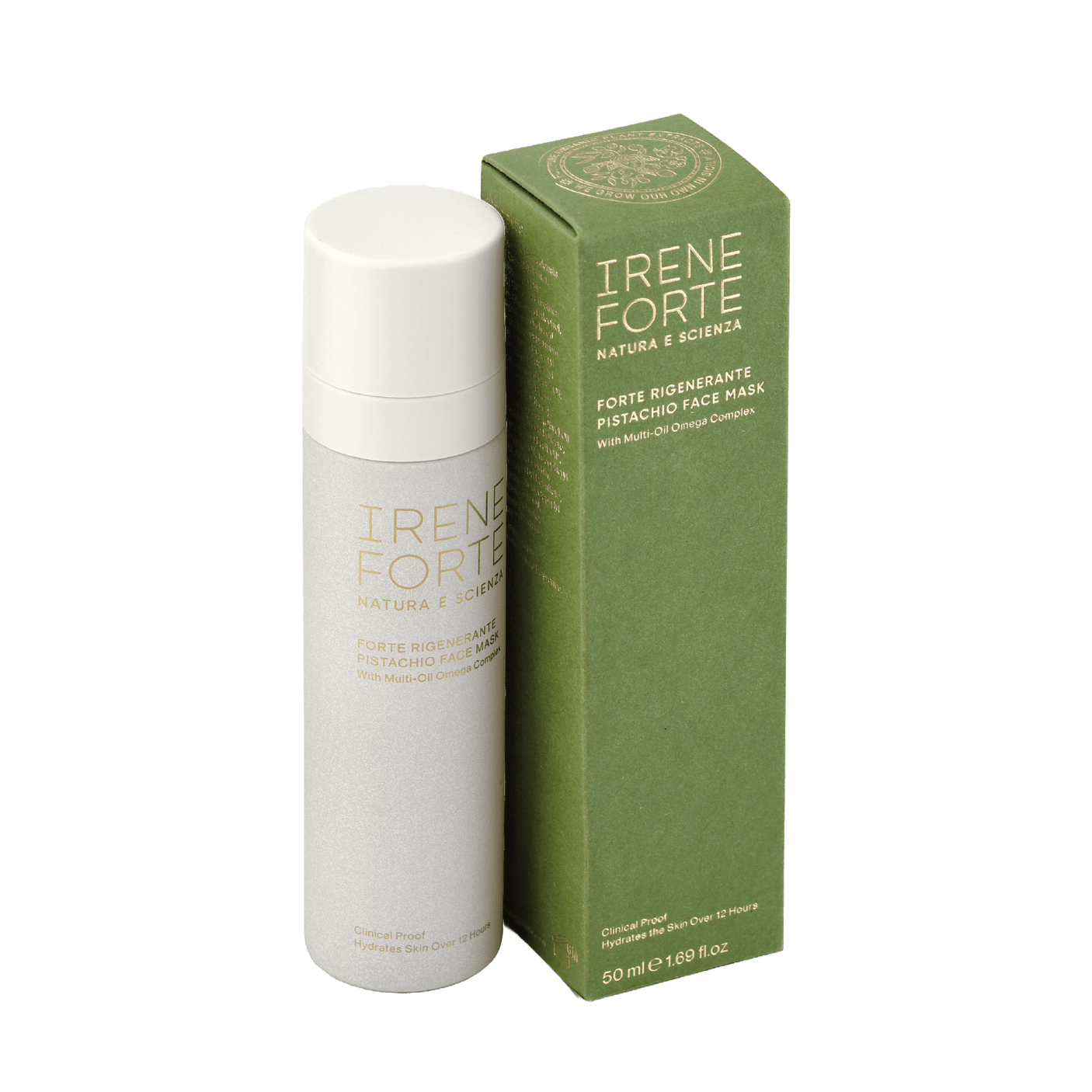 Pistachio Face Mask by luxurious skincare brand Irene Forte green packaging