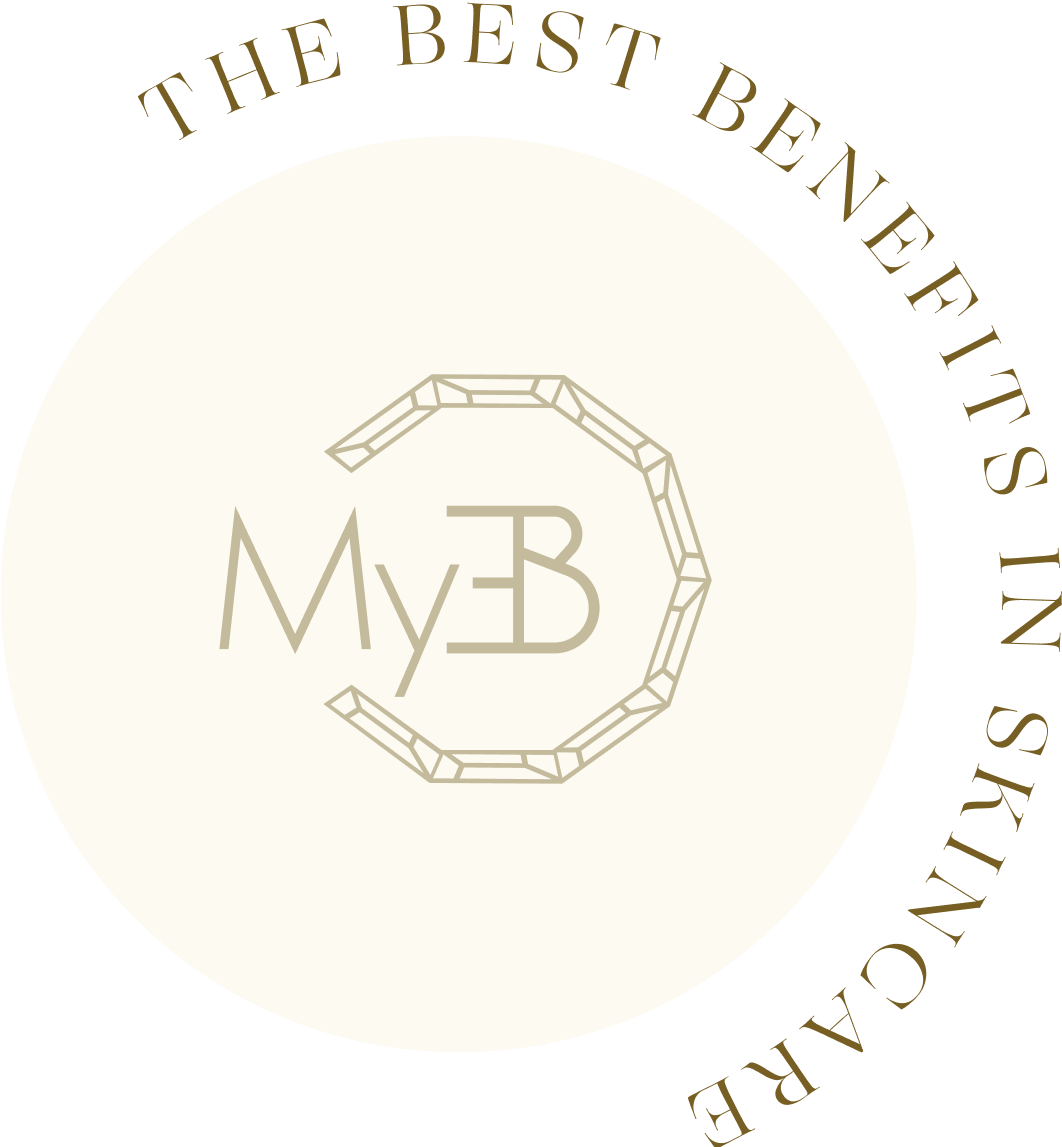 EoB MyRewards Logo with arch of skincare rewards 