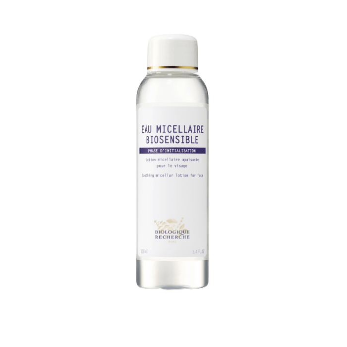 Biologique Recherche Eau Micellaire Biosensible. Gently cleanses, hydrates, and leaves skin soft and comfortable.