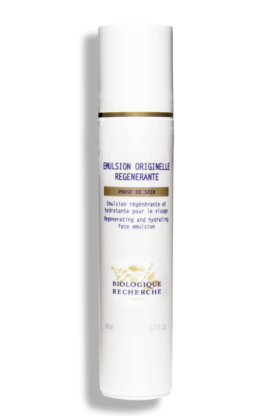 Sample of a facial emulsion that combats dry skin and soothes.