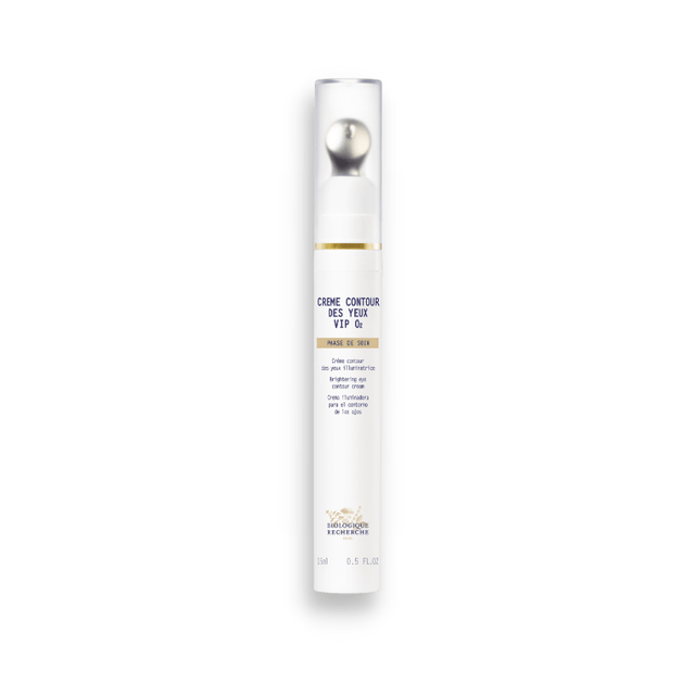 Biologique Recherche Crème Contour Des Yeux VIP O2: Revitalizing Eye Cream with BR Oxygenating Complex, Avocado Oil, and Marine Elastin to Brighten and Reduce Dark Circles.